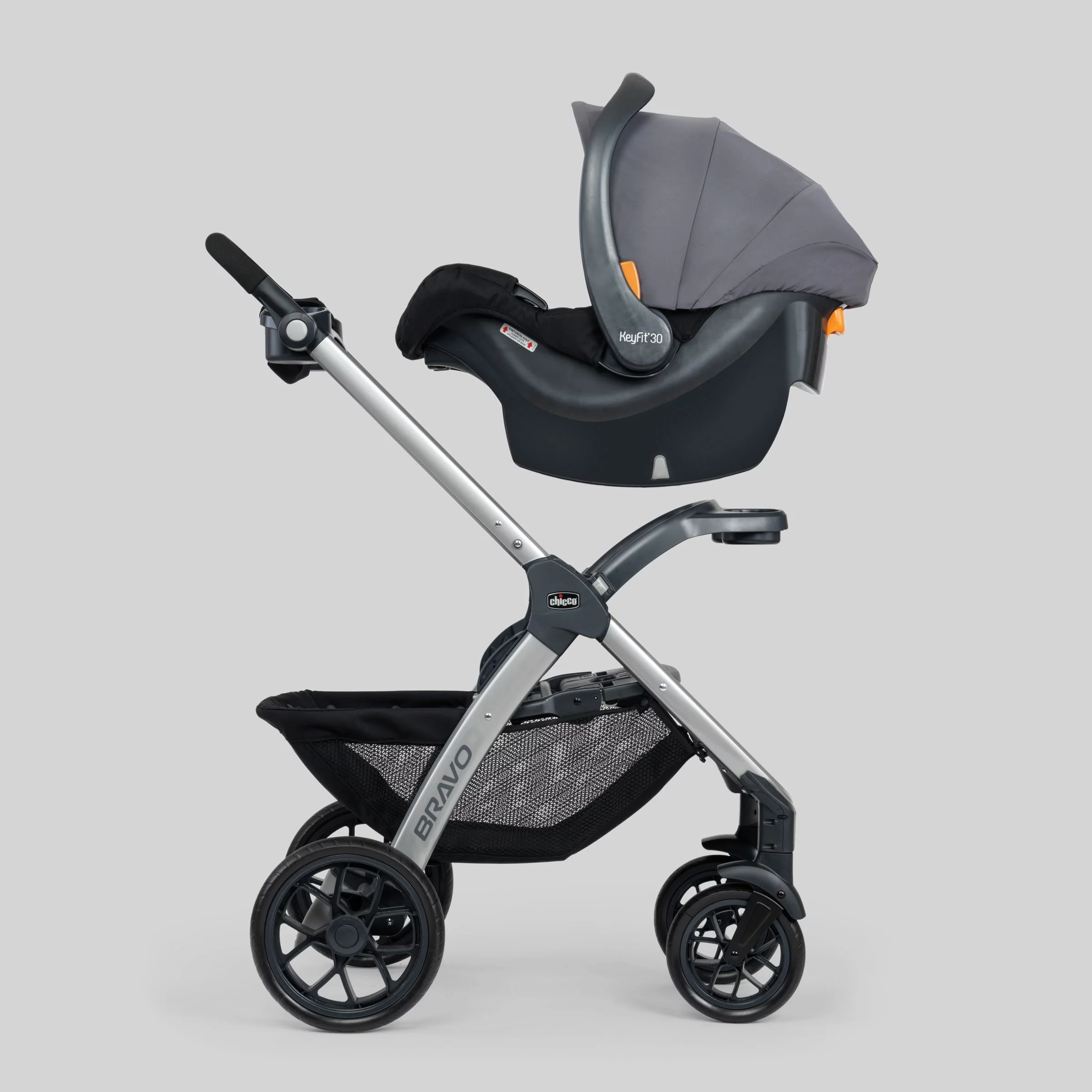Chicco Bravo Trio Travel System Stroller with KeyFit 30 Infant Car Seat - Calla (Grey)