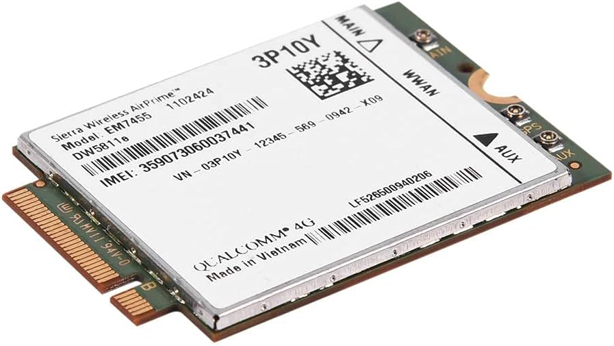 EM7455 4G Module Network Card, PCIe M.2 Replacement Wireless EM7455 Network Card for DW5811e 3P10Y 300 Mbps 4G LTE WWAN NGFF Card Module Fit for PC Laptops Pack of 2