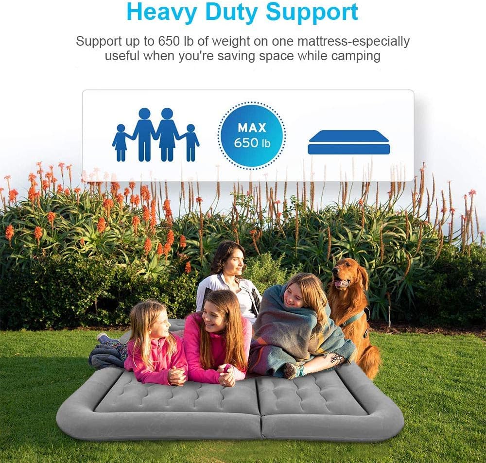 Car Air Mattress,Car Bed,SUV Air Mattress Car Camping with Electric Pump and 2 Pillows, Car Inflatable Mattress- Flocking & PVC Surface,Car Sleeping Bed for Home, Outdoor and Travel(Gray)
