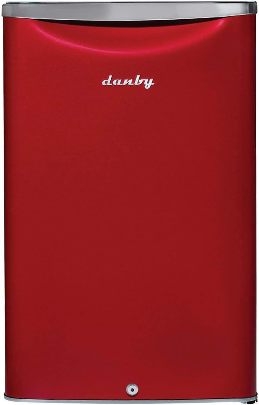 Danby Contemporary Classic DAR044A6LDB 4.4 Retro Fridge in Metallic Red cu. ft. (124 L) Capacity Compact All Refrigerator Featuring Danby’s Patented Design Energy Star Compliant