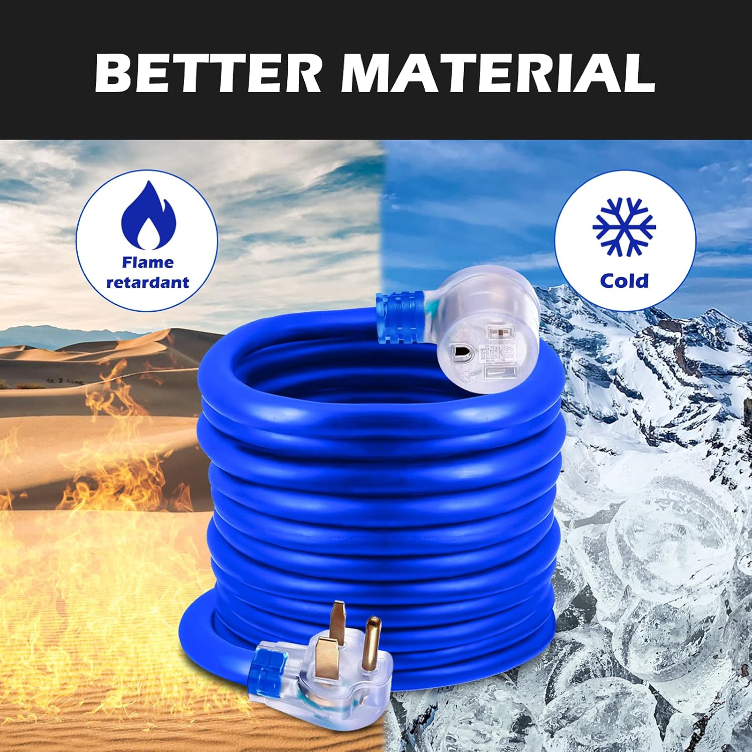 HZXVOGEN Power Extension Cord Welder Extension Adapter 50A 25FT 6-50R Female 6-50P Male Prong Heavy Duty Electric Extension Wire Generator Arc Stick MMA MIG TIG Welding Machine Cable-25FT