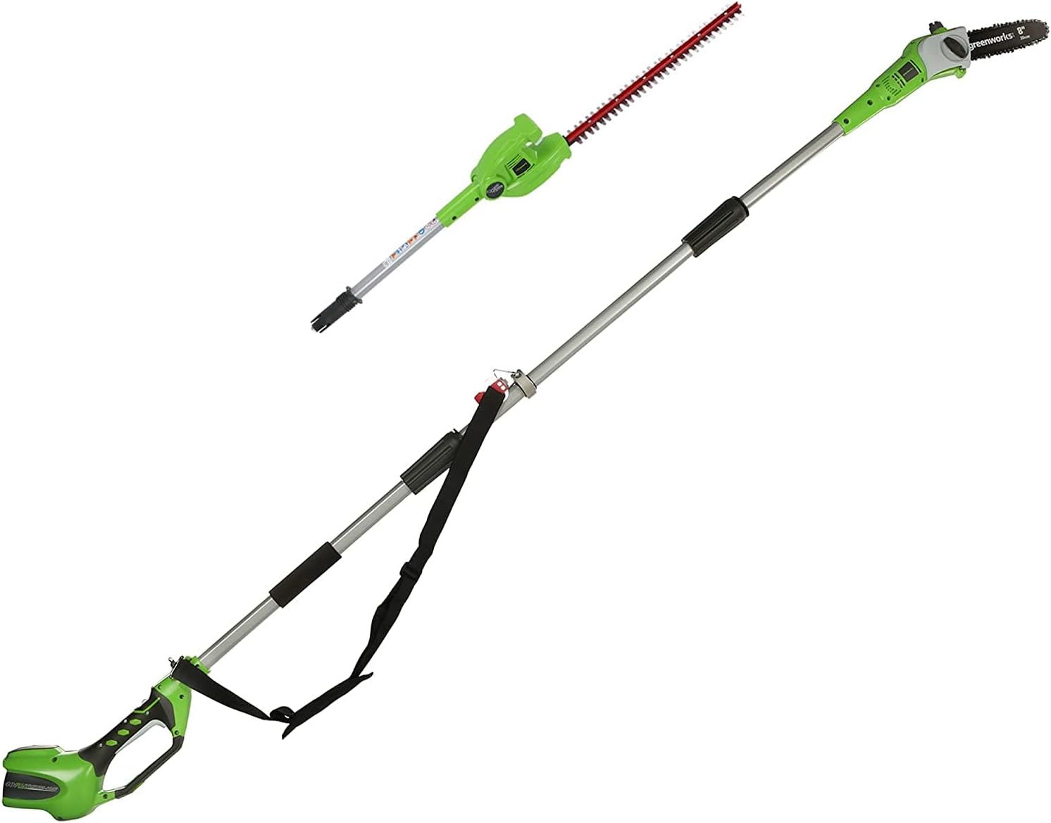Greenworks 40V 8-inch Cordless Pole Saw with Hedge Trimmer Attachment 2.0Ah Battery and Charger Included