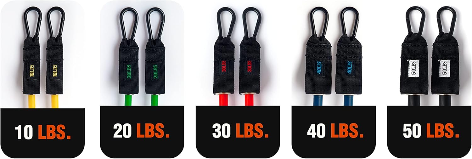 HoopsKing Vertical Jump Resistance Bands | Jump Higher | 5 Pairs of Different Resistance Levels