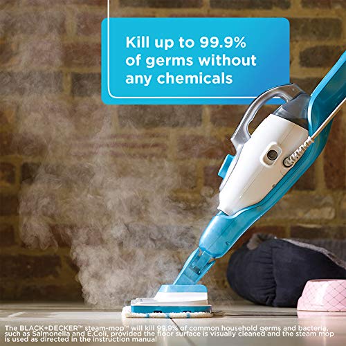 BLACK+DECKER Steam Mop and Portable Steamer, 5-in-1, Corded (HSMC1321)