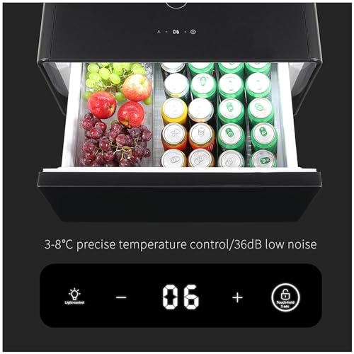 GOCAPTAIN Smart Side Table with Built-in Fridge, Nightstand with Touch Screen Temperature Control Cooling Drawer, Induction Light, Cordless Charging & USB Port