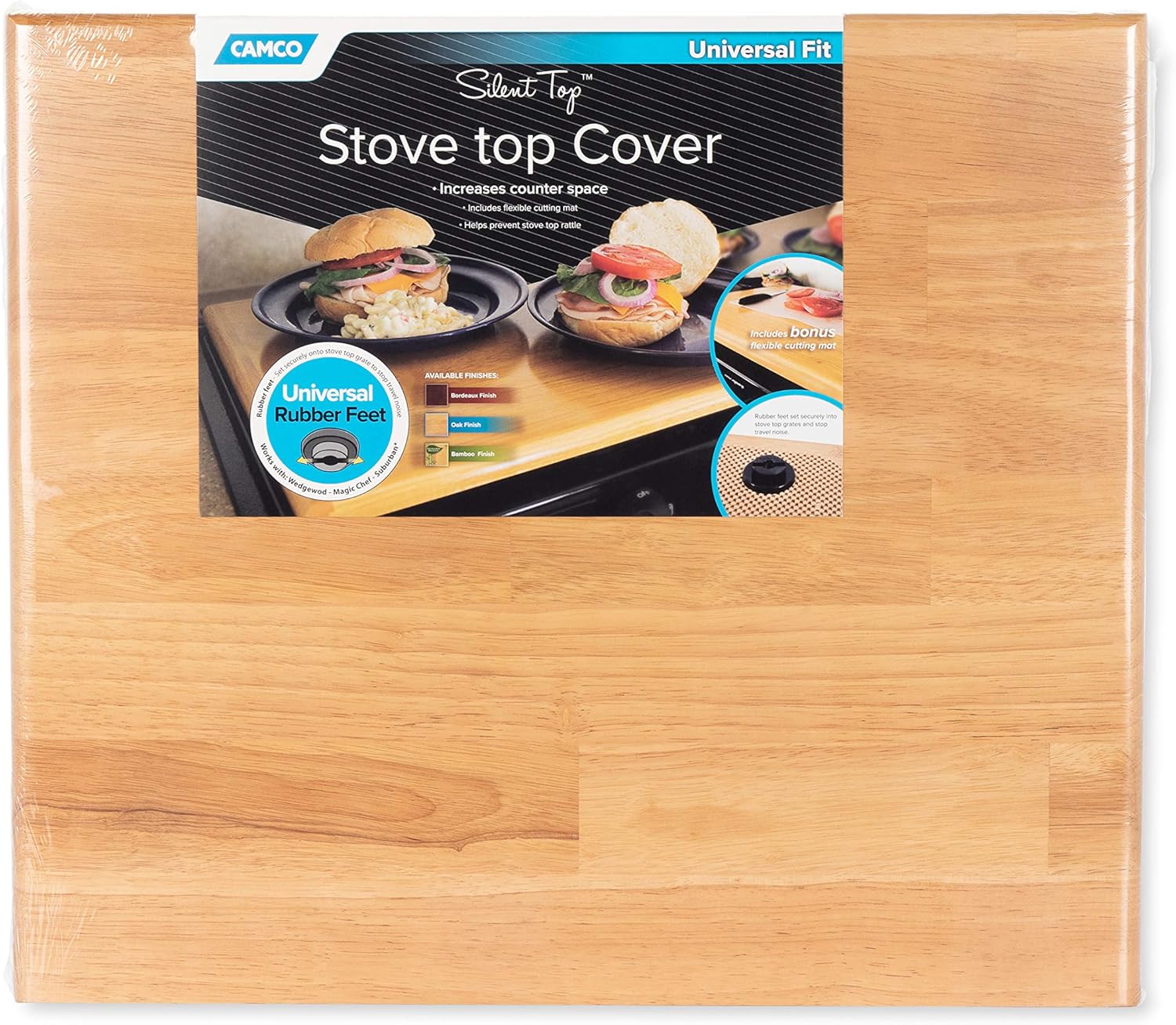 Camco Bamboo 43571 Stove Cover Silent Top Pack of 2