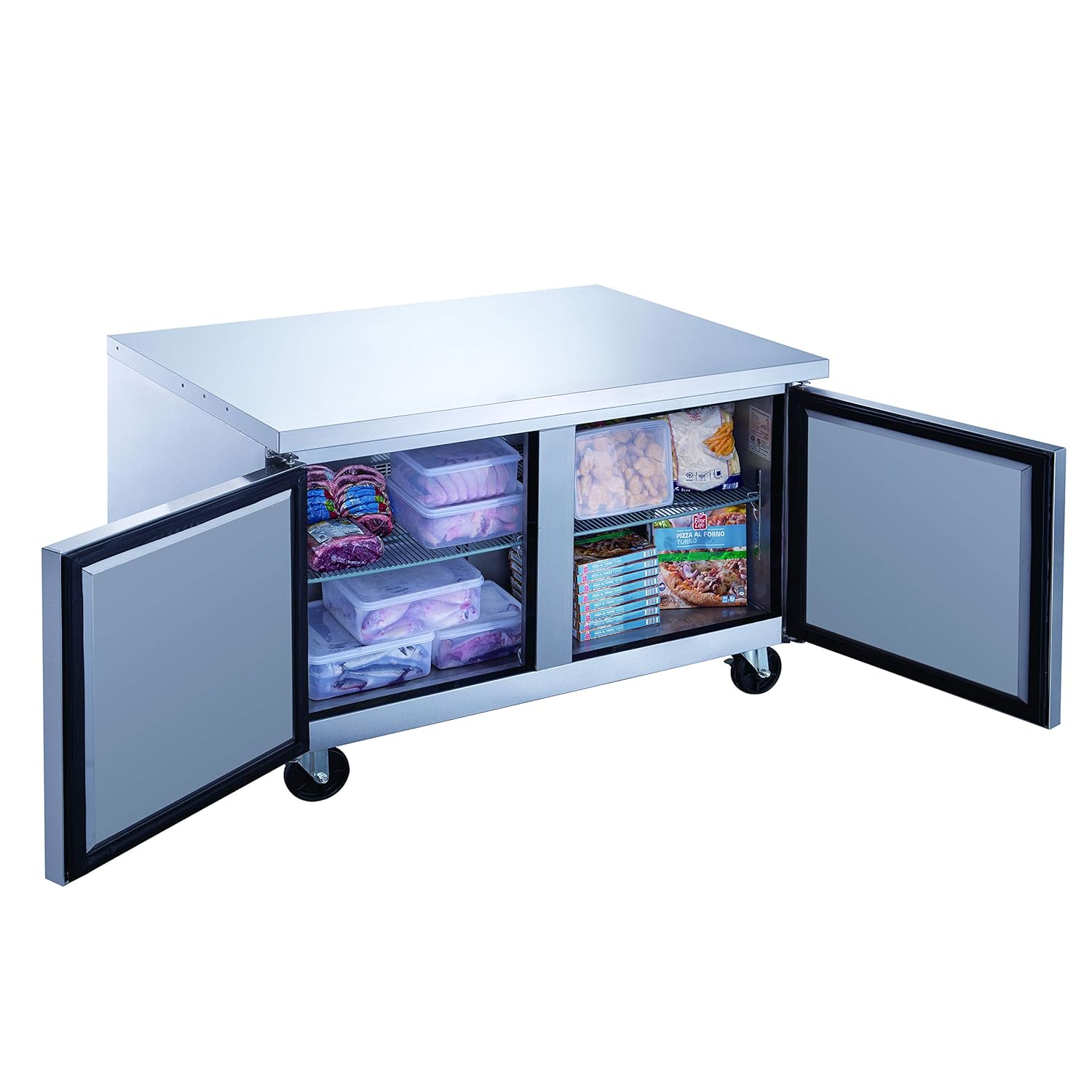 Dukers DUC48F 12.2 cu. ft. 2-Door Undercounter Freezer in Stainless Steel