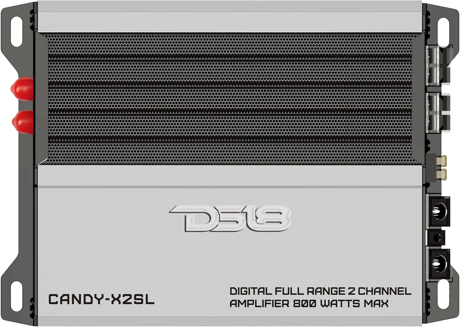 DS18 CANDY-X2B Amplifier in Black - Class D, 2 Channels, 800 Watts Max, Digital, 2/4 Ohm - Don't Sacrifice Space for Power - Compact Mini Ampflier for Speakers in Car Audio System