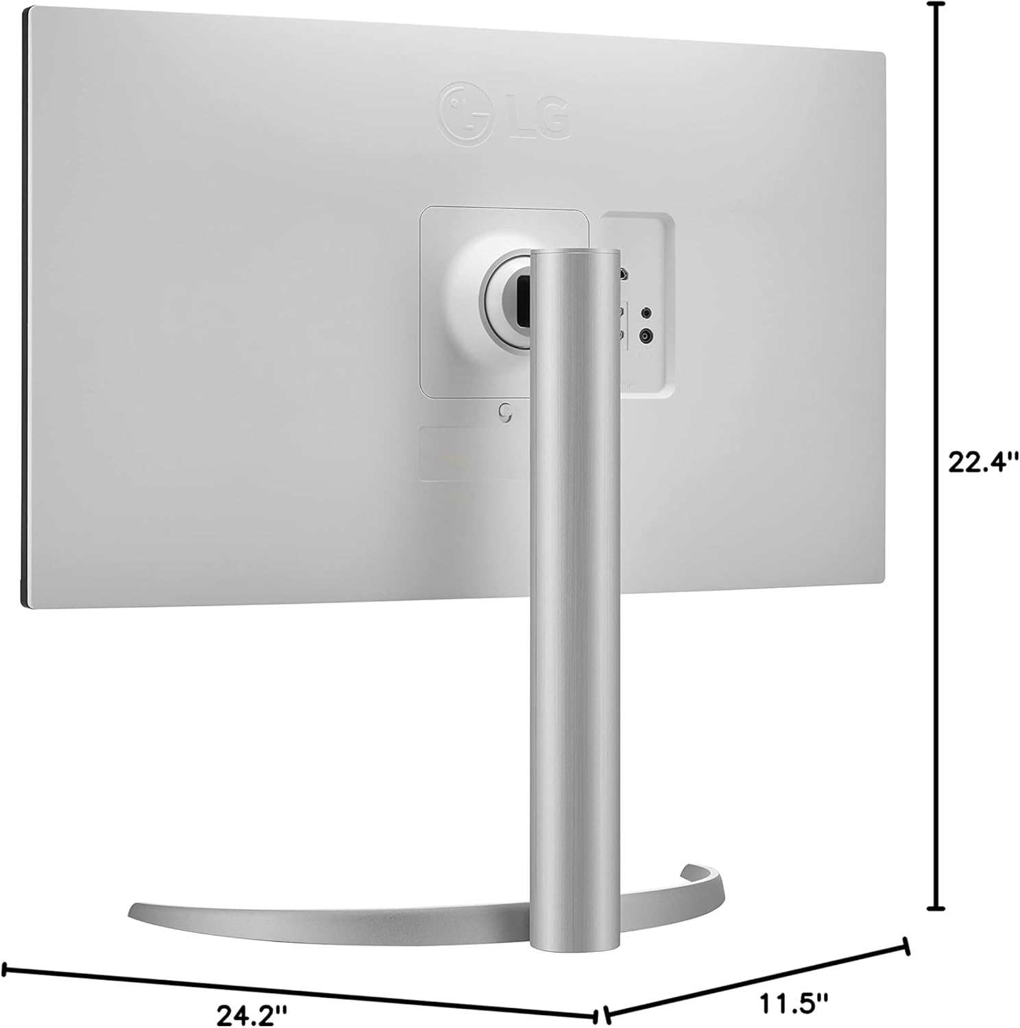 LG 27UP650-W Monitor 27” UHD (3840 x 2160) IPS Display, VESA DisplayHDR 400, DCI-P3 95% Color Gamut, 3-Side Virtually Borderless Display, Height/Pivot/Tilt Adjustable Stand – Silver