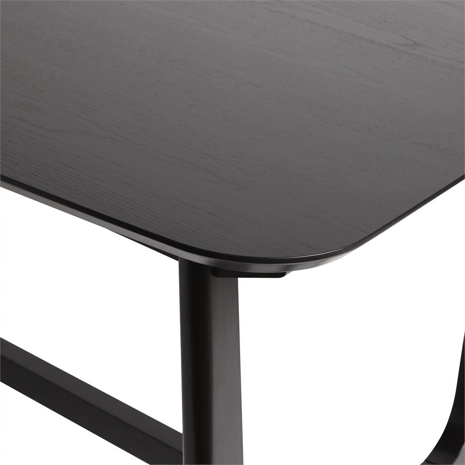 Pemberly Row Modern Solid Wood Trestle Base Dining Table - Black Ash