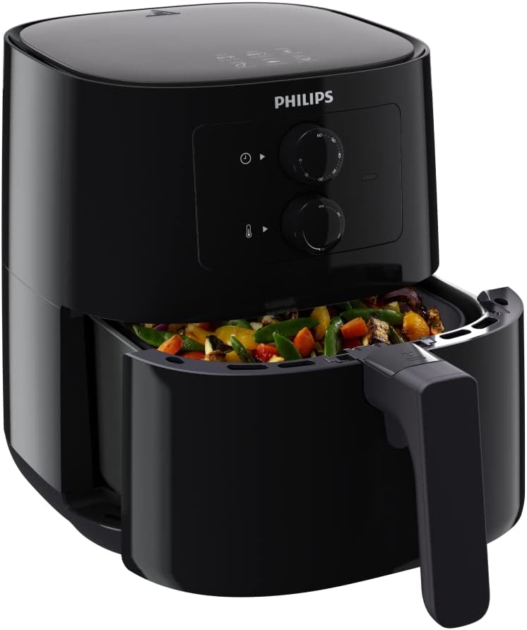 Philips Kitchen Appliances Philips Essential Compact 1.8lb/4.1L Capacity Airfryer with Rapid Air Technology, Easy Clean Basket, Black- HD9200/91