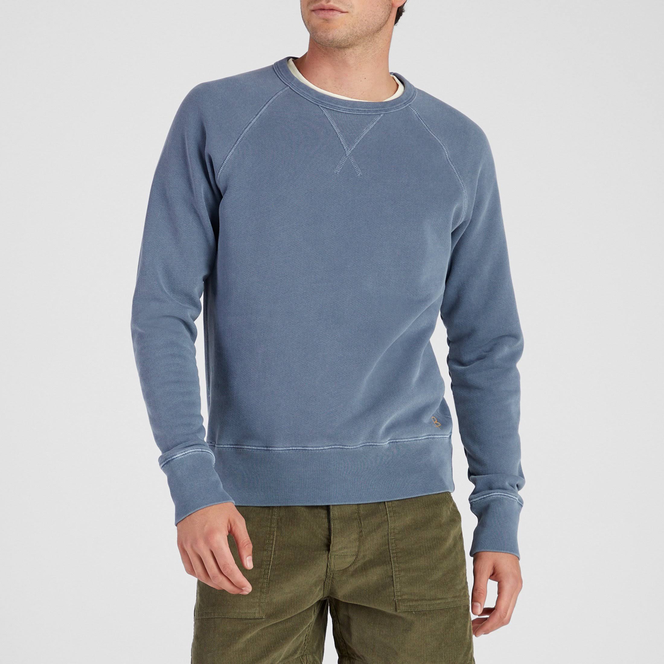 Men&s Garment Dyed Raglan Crew - Indigo | Birdwell Beach Britches S / Indigo