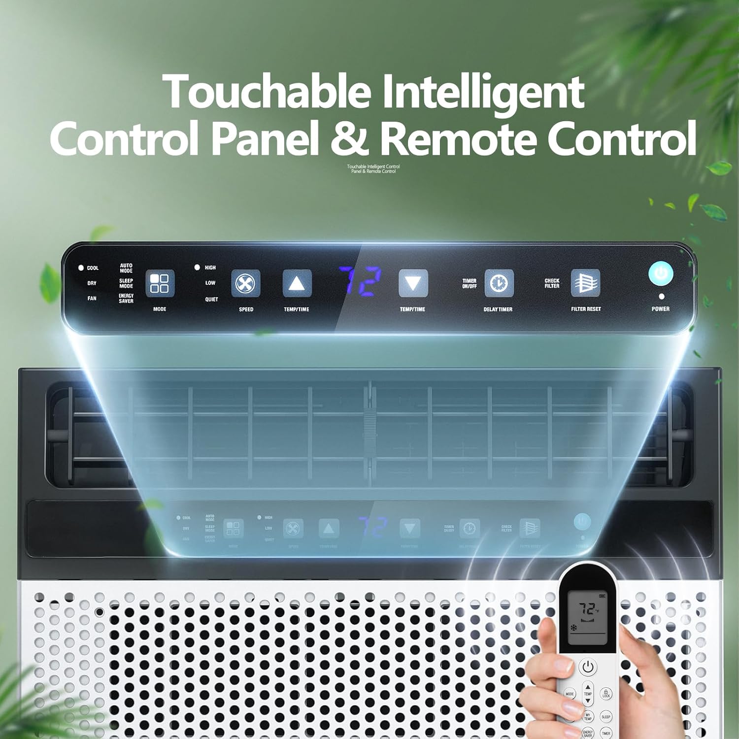 ZAFRO Window Air Conditioner 10000BTU,U-Shaped Cools 400 Sq.Ft.With Remote Control, Ultra Quiet Energy-Efficient Cooling