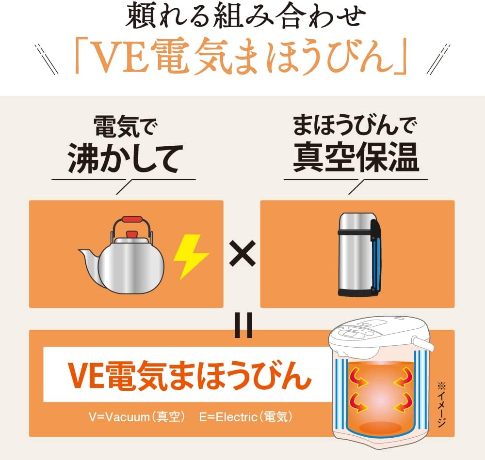 ZOJIRUSHI Microcomputer Boiling VE Electrical Thermos"優湯生 (Yuutousei)" (3.0L) CV-GA30-TA【Japan Domestic genuine products】