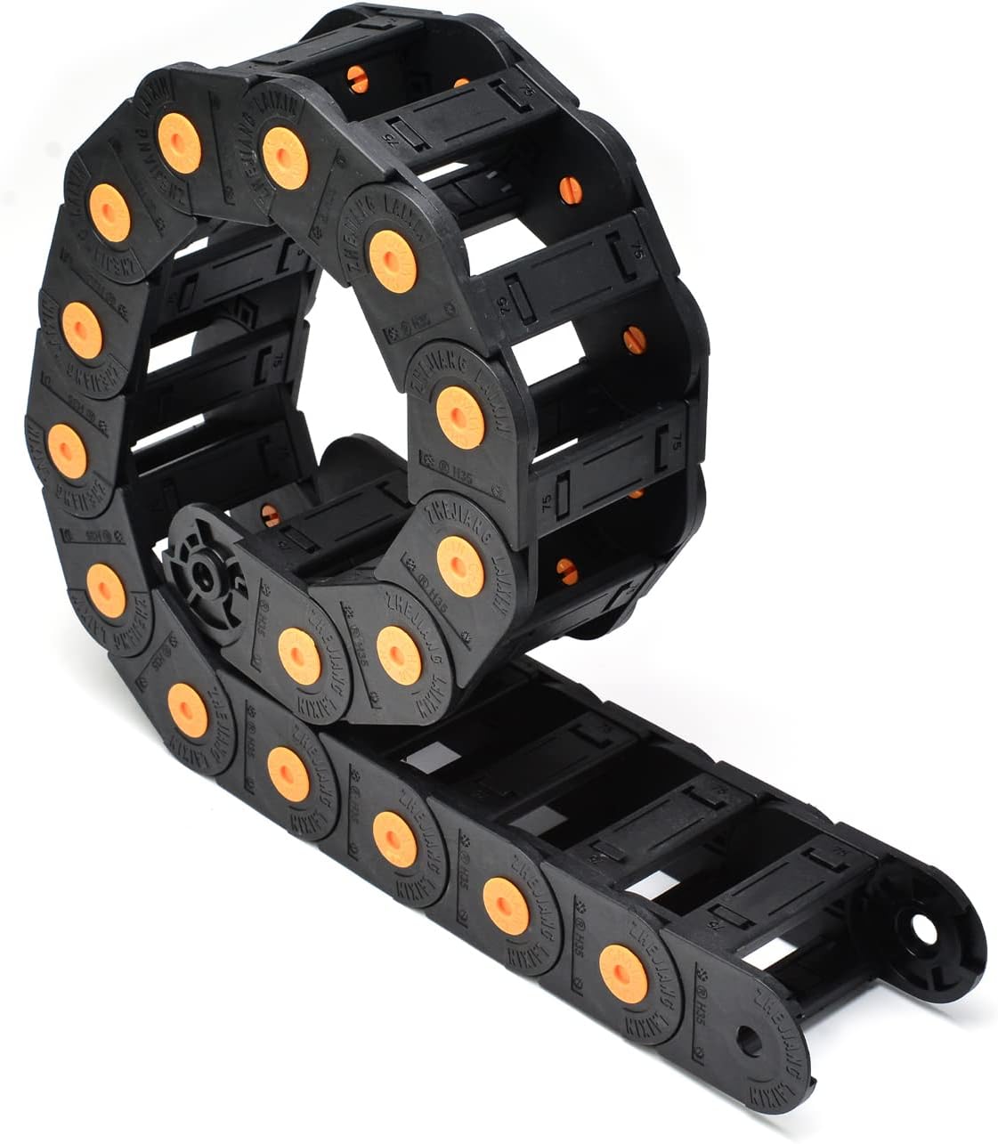 Fielect Drag Chain Cable Carrier Open Type with End Connectors R100 35X100mm 1 Meter Plastic for Electrical CNC Router Machines Black 1Pcs