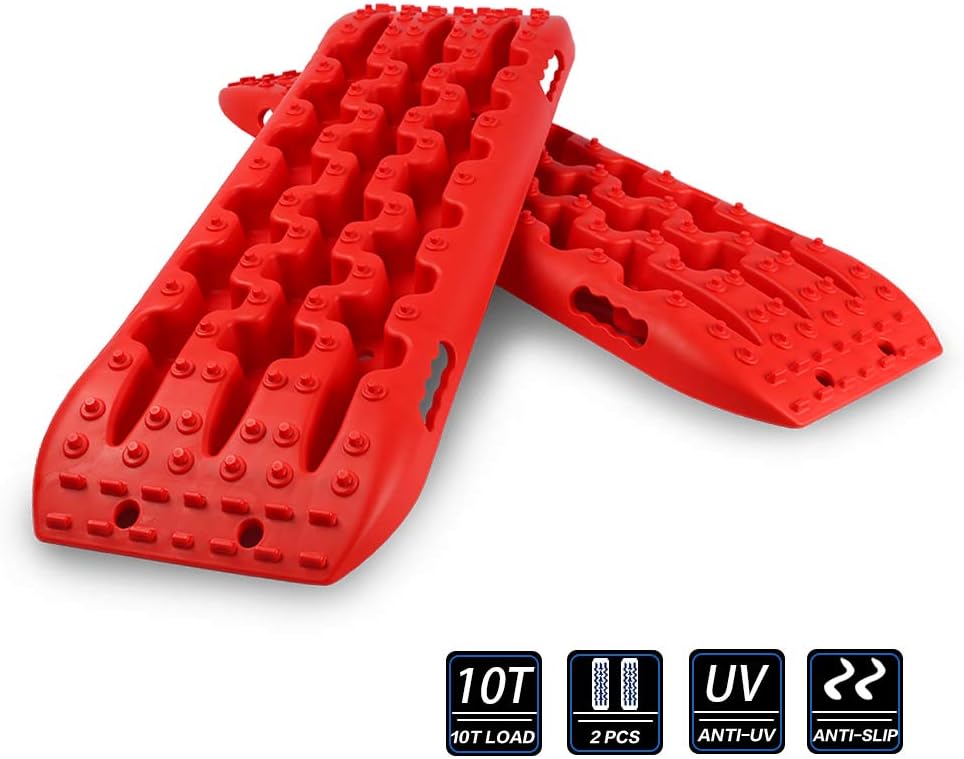 REINDEER Recovery Traction Tracks Mat for 4X4 Offroad Sand Snow Mud Track Tire Ladder Blue Slim 4WD Pack of 2