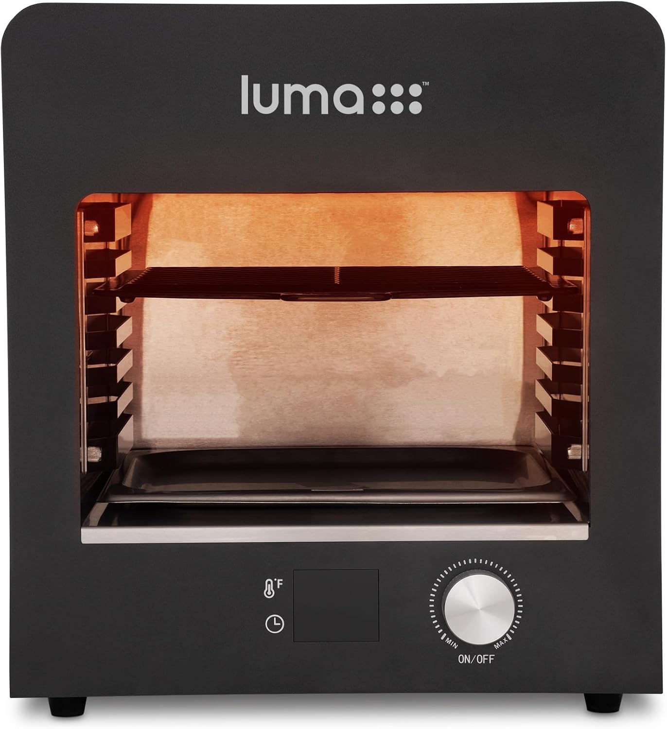 Luma Electric Steak Grill, Portable Indoor Countertop Oven with Griddle, Smokeless Electric Infrared Grill, Heats up to 1450 Degrees, BBQ, Grill, Toast, and Broil Chicken, Beef, Pork, and Vegetables