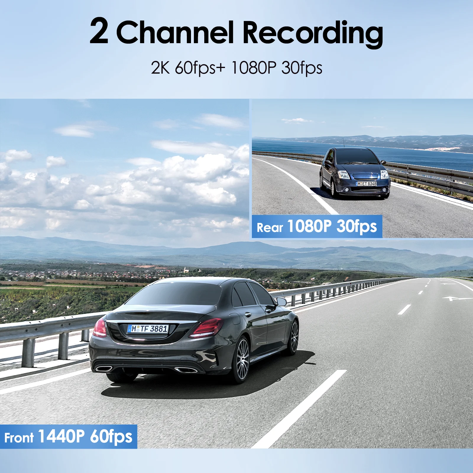 VIOFO A129 Plus Duo | Dashcam Front and Rear | 2K 1440P 60FPS + 1080P 30FPS | GPS Wi-Fi Parking Mode