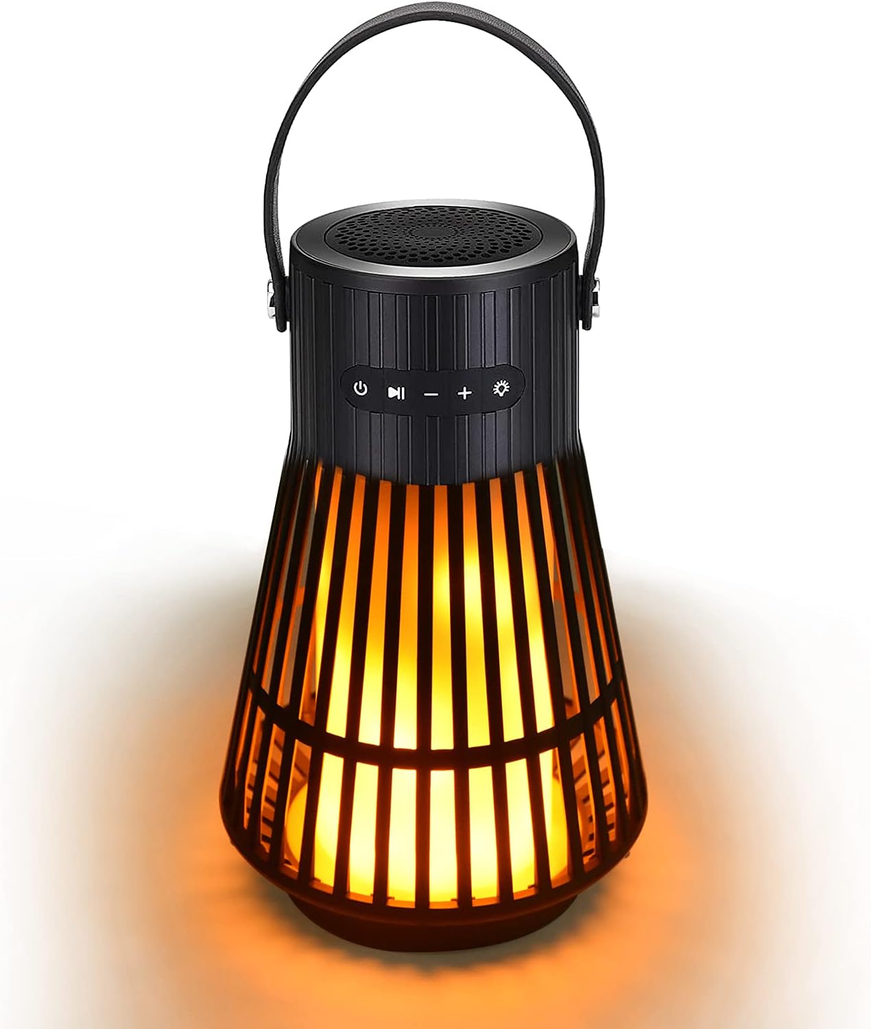 LED Flame Speaker, Tesoorda Portable Waterproof Bluetooth Wireless Speaker for Indoor/Outdoor, LED Flame Effect Speaker with Stereo Sound, Led Table Lanterns/Lamp for Patio,Garden,Camping (1 Pack)