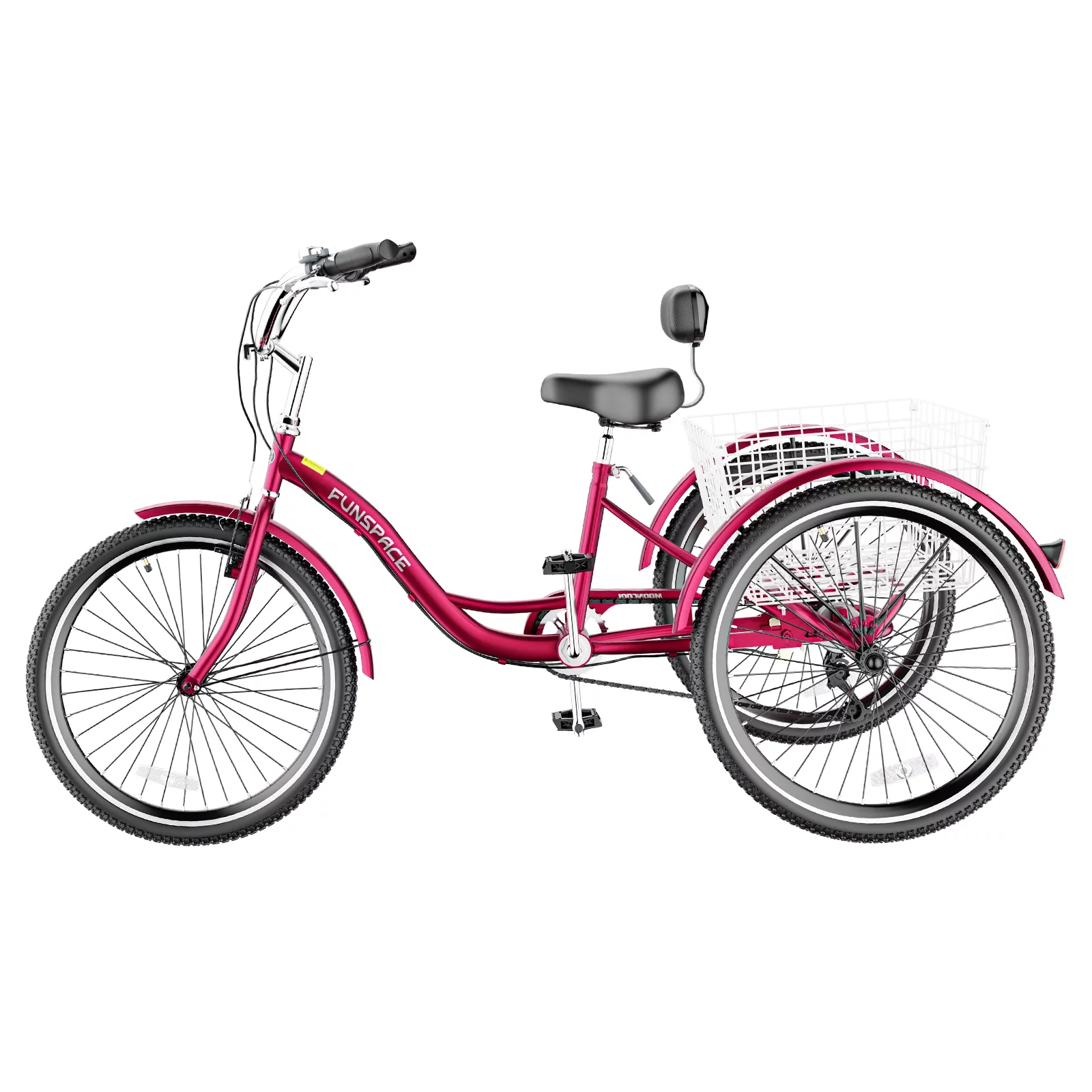 MOPHOTO Adult Tricycles 3 Wheel 7 Speed Trikes, 20/24/26 inch with Big Basket for Shopping, Picnics Exercise Men's Women's Senior's Trike