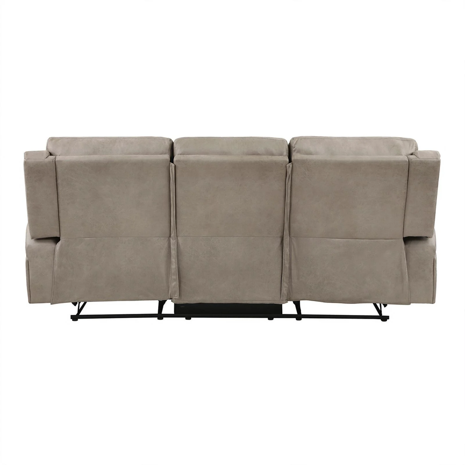 Lexicon Pagosa Polished Microfiber Double Reclining Sofa in Brown