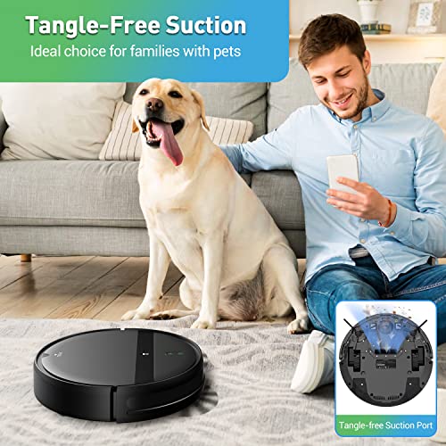 Robot Vacuum and Mop Combo 2300Pa for Pet Hair | Robotic Vacuum Cleaner with WiFi/Alexa/App | Auto Recharge & Tangle-Free | Ultra-Slim Quiet 2.8" for Hard Floors, Low-Pile Rugs