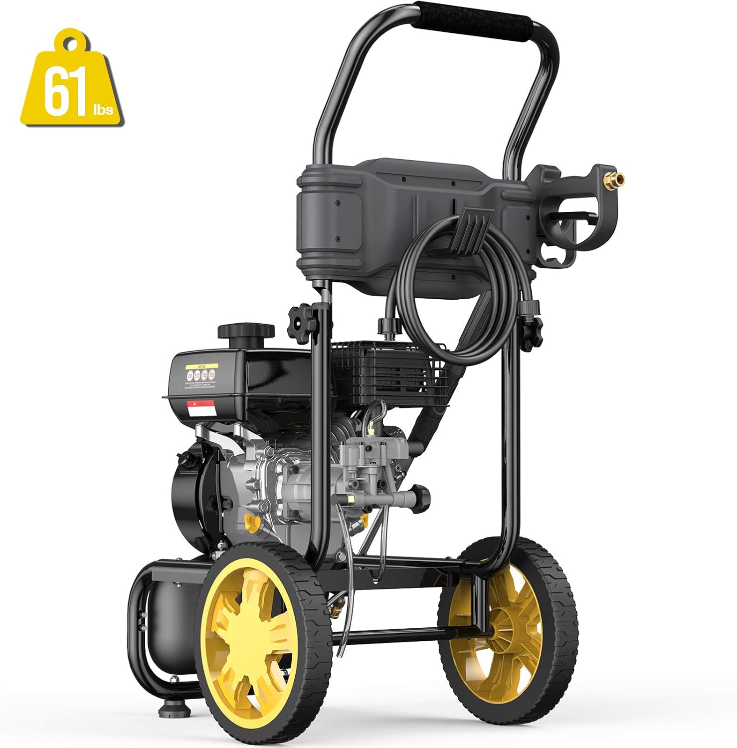 3200PSI Gas Pressure Washer, 2.4GPM 209CC Power Washer, 25FT Hose&Soap Container, 5 Adjustable Nozzles, Cleaning for Driveway/Concrete/Vinyl Fencing, CARB&EPA CERT…