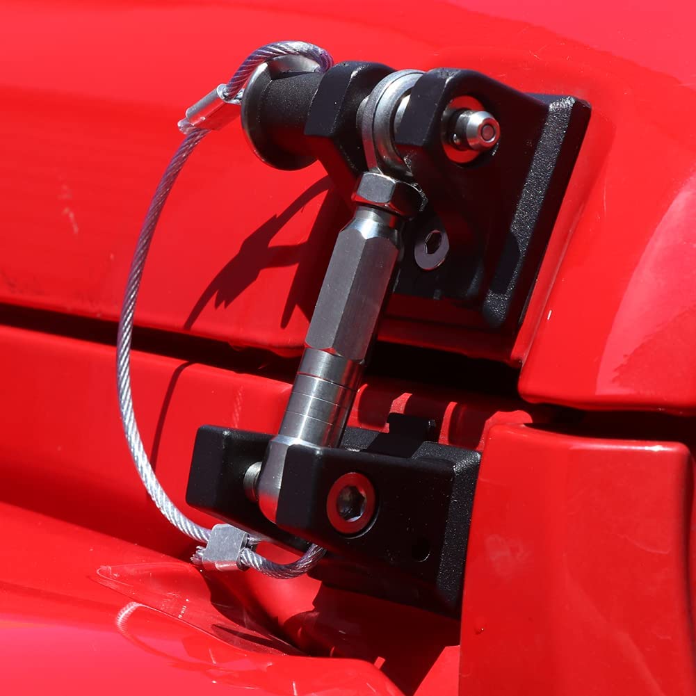 BESTAOO Hood Latches for 2018-2022 Jeep Wrangler JL JLU & Gladiator JT, Anti-Theft Aluminum Hood Lock Catch Latches Kit, Eliminates Hood Flutter, 1 Pair