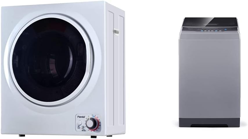 Panda 110V Electric Portable Compact Laundry Clothes Dryer, 1.5 cu.ft, Stainless Steel Drum Black and White & COMFEE’ 1.6 Cu.ft Portable Washing Machine, Magnetic Gray