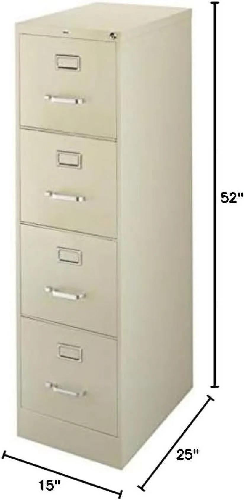 Cooper 25" 4-Drawer Metal Letter Width Vertical File Cabinet In Beige