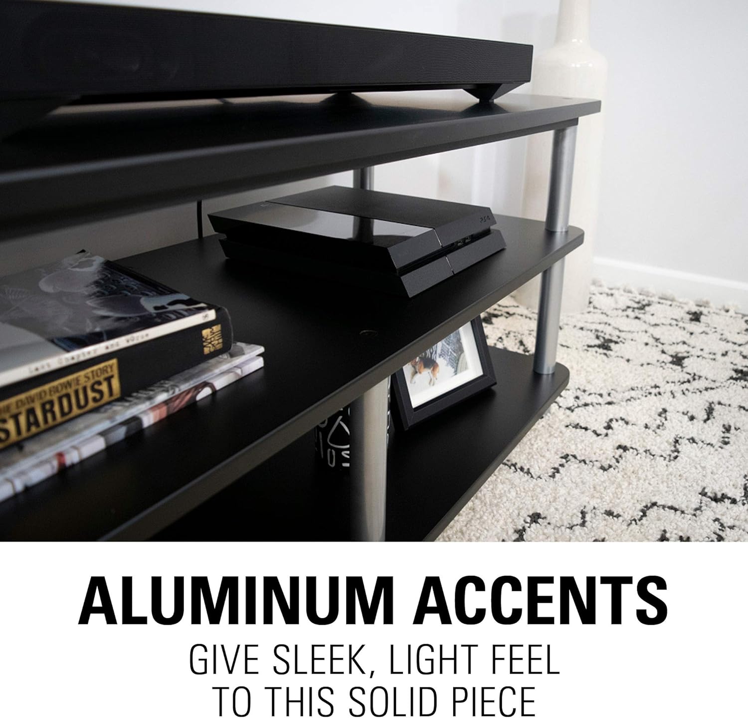 Sanus Heavy Duty Stand For AV Equipment - Extra Long 48" Design Looks Great Holding A TV In The Living Room Or Supporting Up To 400lbs Of Heavy Audio Equipment In The Back Closet