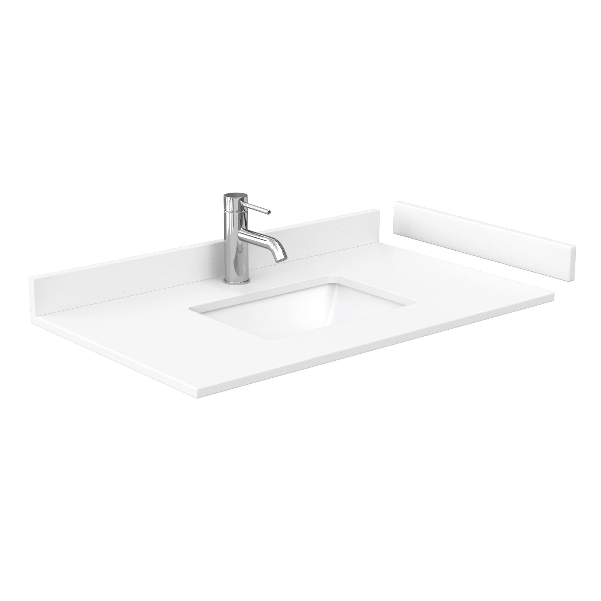 Wyndham Collection Wcfvca136stopuns 36 inch x 22 inch Single Countertop - White Cultured Marble
