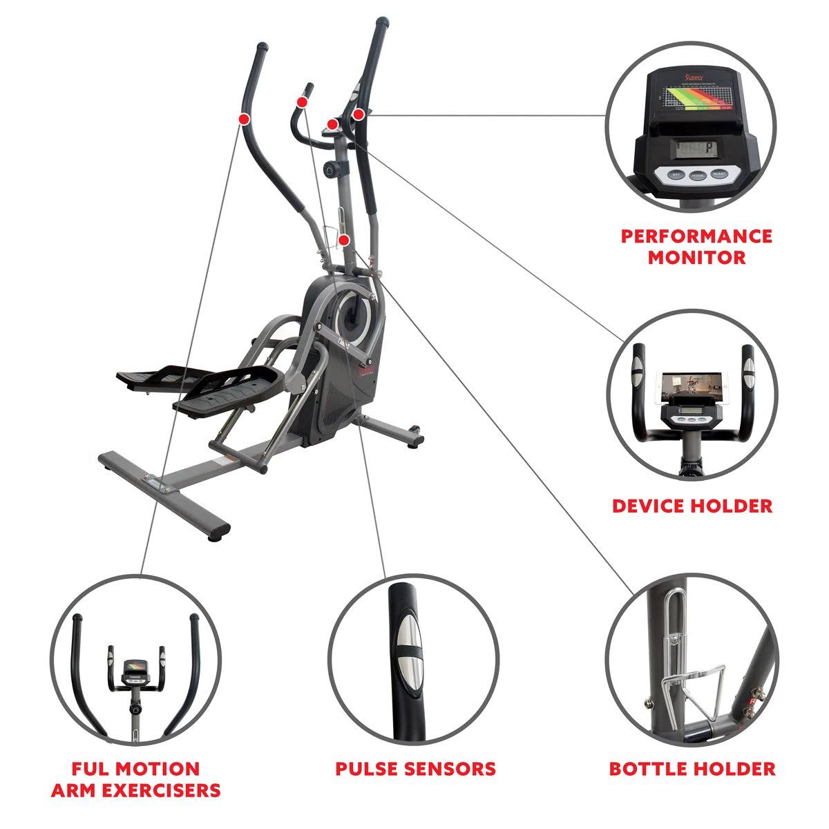 Sunny Health u0026 Fitness Pro Cardio Climber - SF-E3914