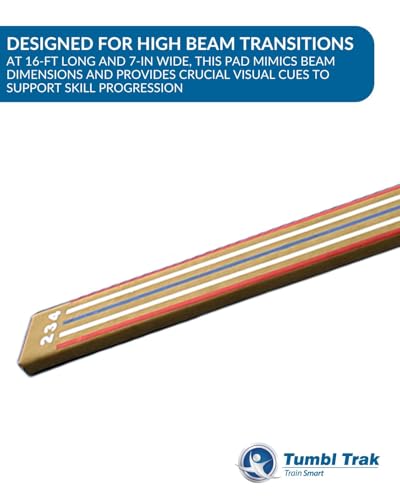 Tumbl Trak 8 Ft Laser Balance Beam with Solid Wood Core Gymnastics Low Balance Training Beam
