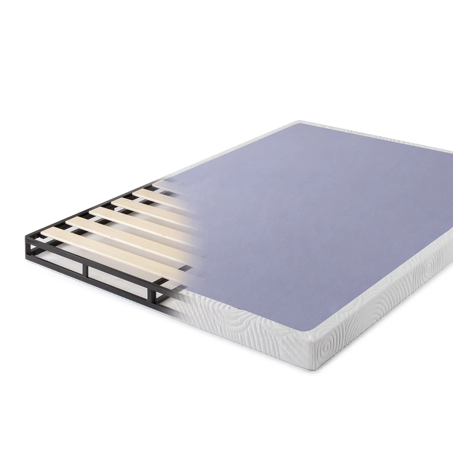 Zinus 4" Metal Box Spring with Wood Slats, Mattress Foundation, King