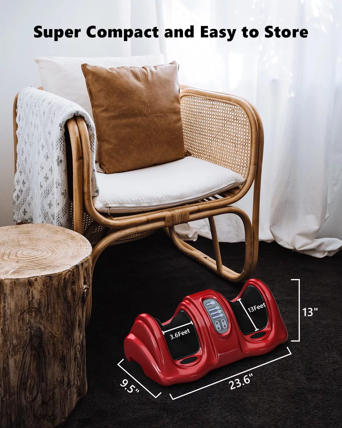 Foot Shiatsu Massager, Therapeutic Foot Massager Electric, Kneading and Rolling Reflexology for Foot, Leg Calf, Ankle, with Remote and 3 Massage Modes