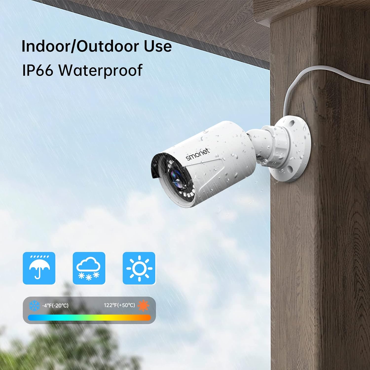 PoE Security Camera System 5MP with Audio, SMONET Home CCTV Surveillance DVR Kits,8 Channel NVR,4Pcs Wired Indoor Outdoor IP Cameras,AI Motion Detection,Night Vision,1TB Hard Drive,Free Phone App