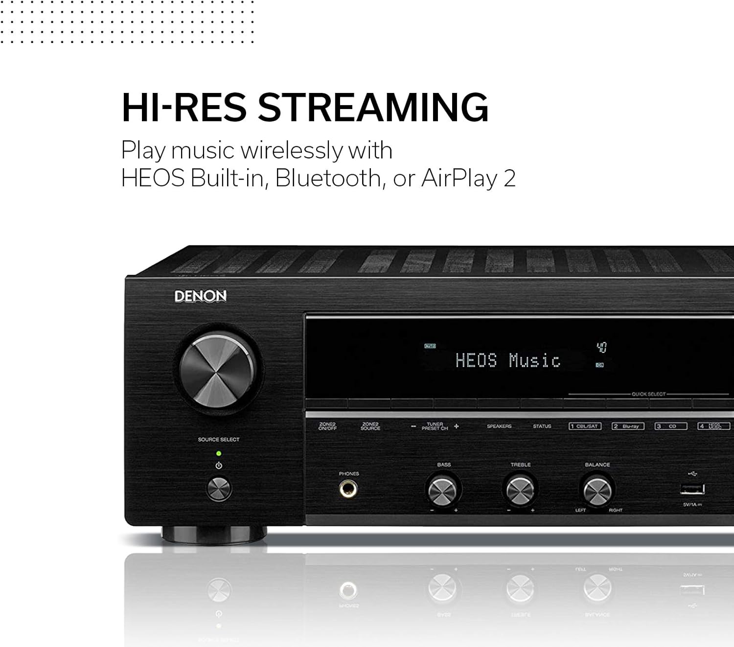 Denon DRA-800H 2-Channel Stereo Network Receiver for Home Theater | Hi-Fi Amplification | Connects to All Audio Sources | Latest HDCP 2.3 Processing with ARC Support | Compatible with Amazon Alexa