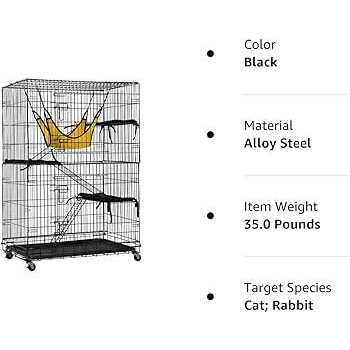 BestPet Cat Cage Crate Kennel 48 inches Cat Playpen with Free Hammock 3 Cat Bed 2 Front Doors 2 Ramp Ladders Perching Shelves - Pet Supplies online store