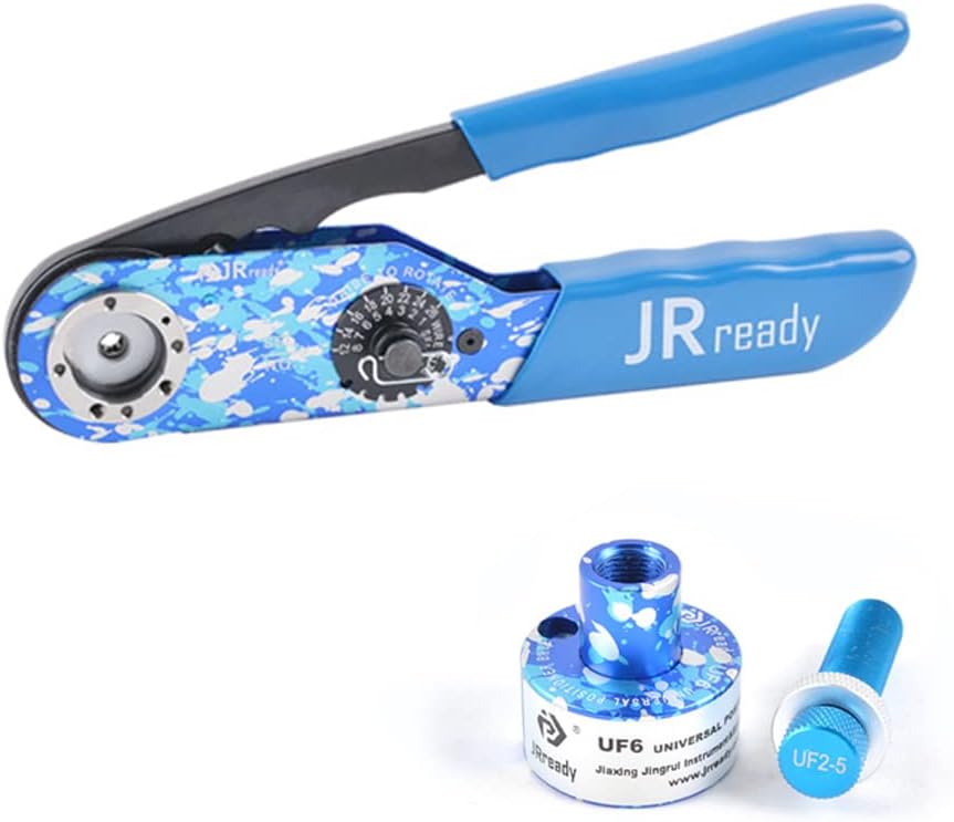 JRready ACT-M201 8 indent crimping tool design according M22520 1 01 for heavy duty circular rectangular electrical connector 38999 26482 etc. wire 12-26 awg 12 16 20 solid barrel contact