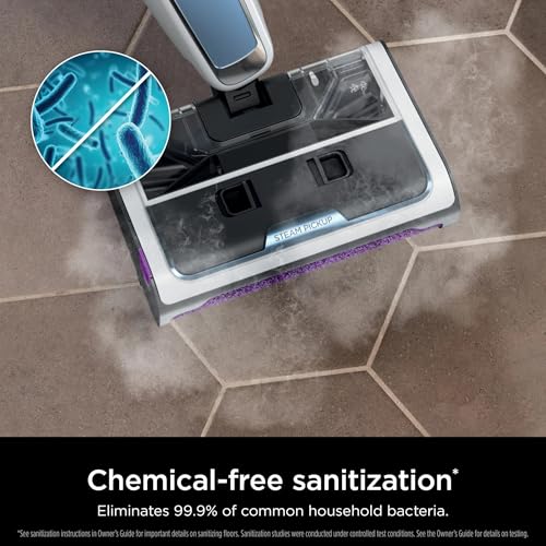 Shark SD201 Steam Pickup 3-in-1 Steam Mop Picks Up Debris, Deep Scrubs, & Steam Sanitizes All At Once, Lightweight Steam Cleaner for Home w/Sealed Hard Floors like Hardwood, Tile & Laminate (Renewed)