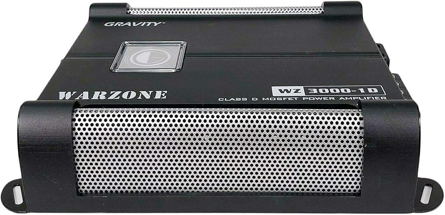 Car Amplifiers - Gravity Audio WZ3000.1D Warzone 3000W Class D Amp 1/2/4 Ohm Stable with Remote Sub Control