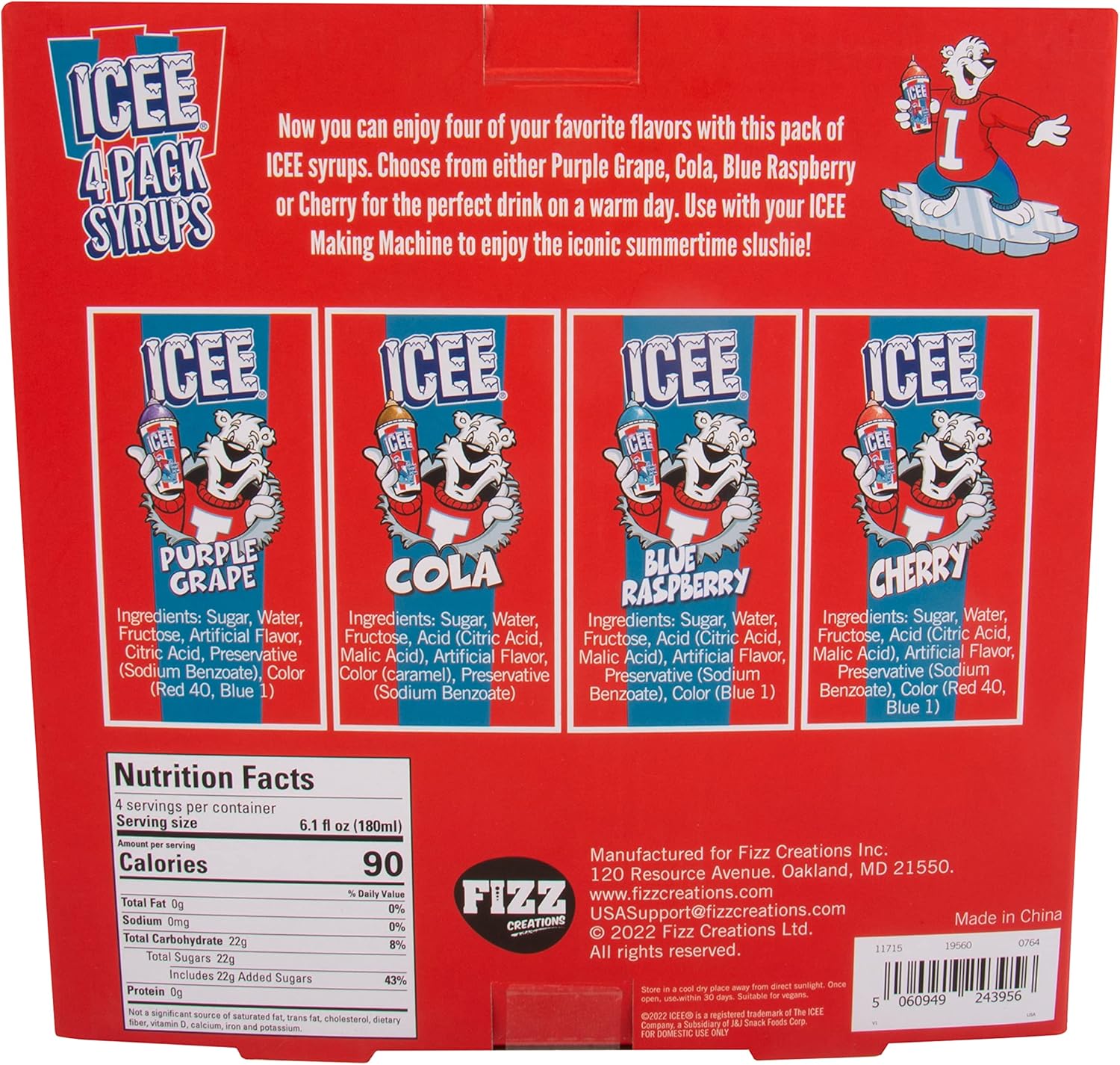 ICEE Slushie Snow Cone Machine Bundle. Genuine ICEE Home Countertop Slushie Ice Shaver & 4-Pack ICEE Syrups. Officially Licensed ICEE Merchandise.
