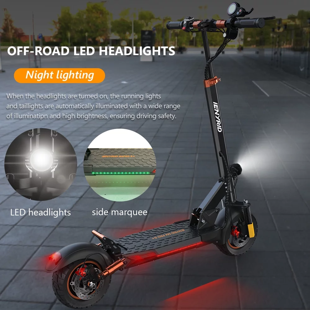 iENYRID 800W Electric Scooter for Men Women Electric Skateboard, Adult Foldable E-Scooter, 28 MPH 22 Miles Long Rang, 10 inch Road Tires