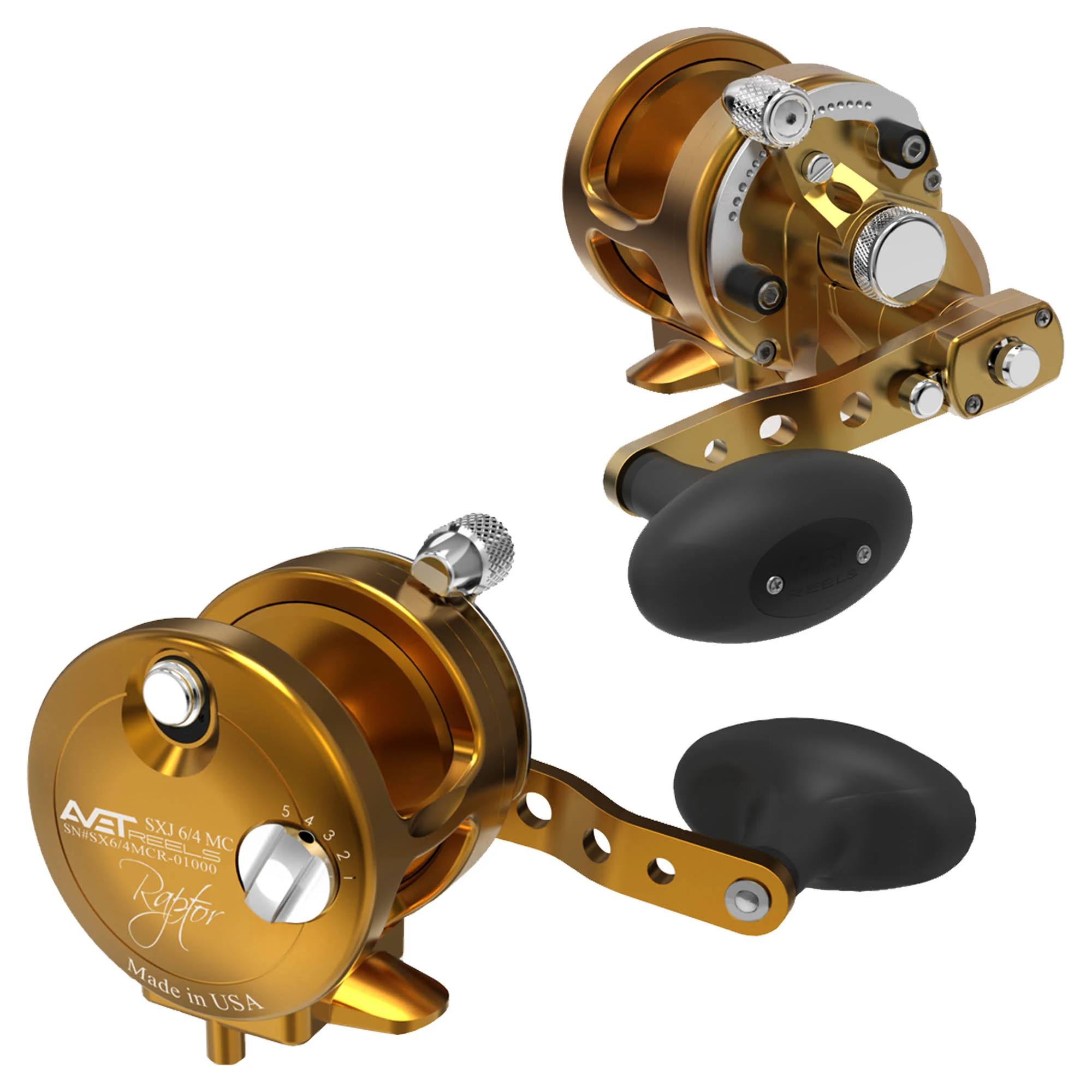 Avet SXJ 6/4 MC Raptor 2-Speed Lever Drag Casting Reel Blue