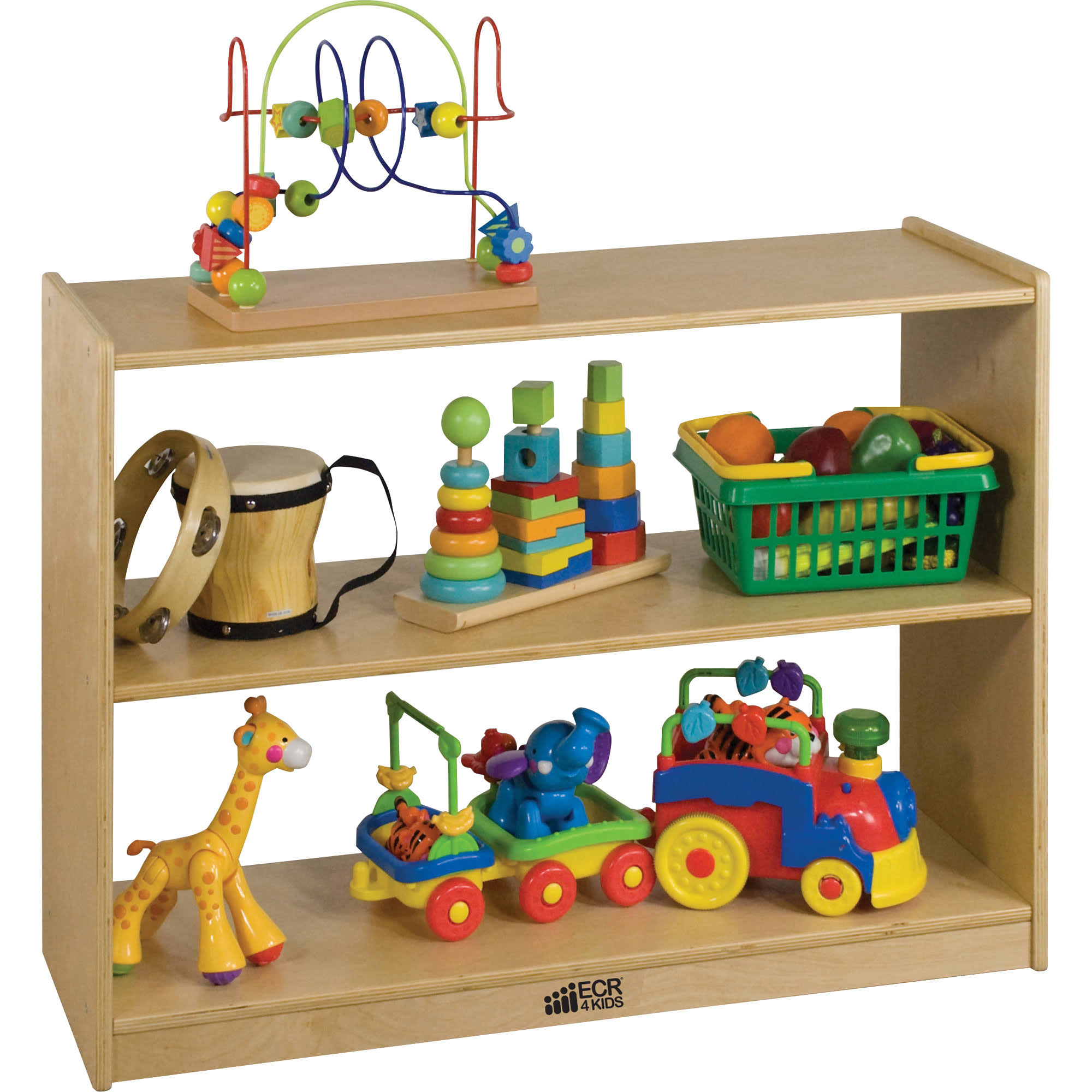 Ecr4kids 2 Shelf Birch Storage Cabinet Without Back