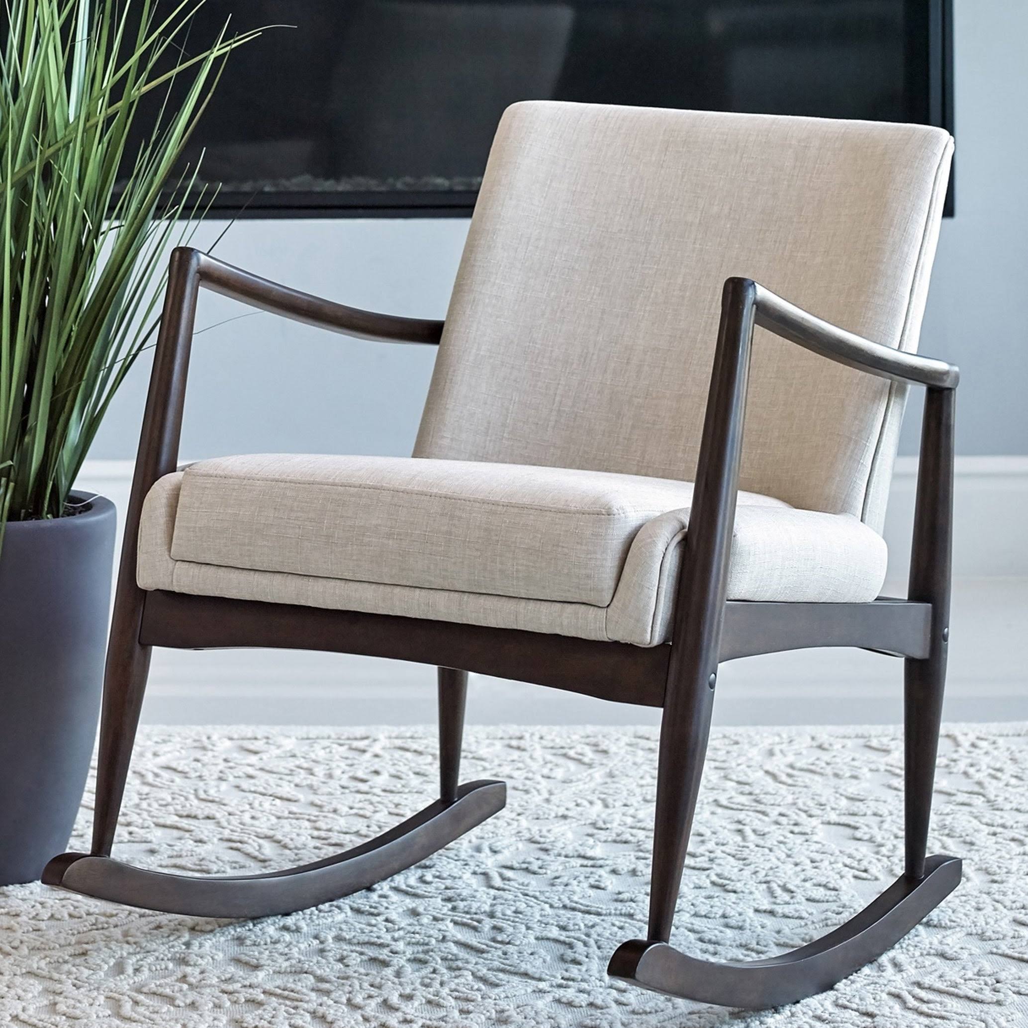 Mid-Century Modern Rocking Chair - Beige