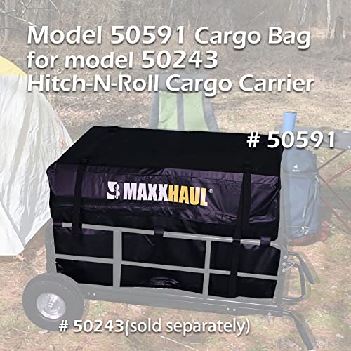 MaxxHaul 50243 Foldable Hitch N Roll Cargo Carrier Cart With Quick Detachable Basket Rack With 10 inch Flat Free Tires for Home Camp Travel Ranch SUV Up to 400 lb. Capacity
