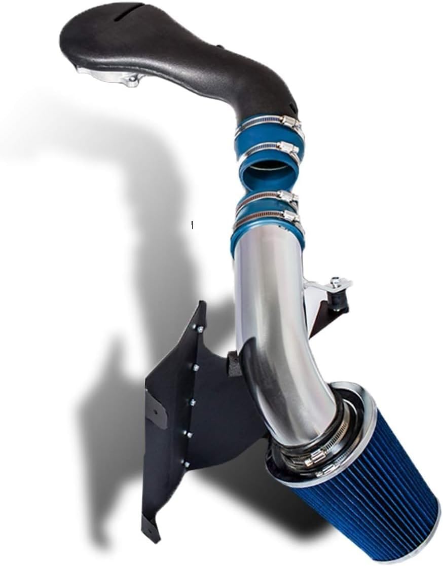Heat Shield Cold Air Intake Kit with Reusable Blue Filter Compatible with 96-04 Chevy S-10 / Blazer / 96-01 Jimmy / 96-04 GMC Sonoma V6 4.3L