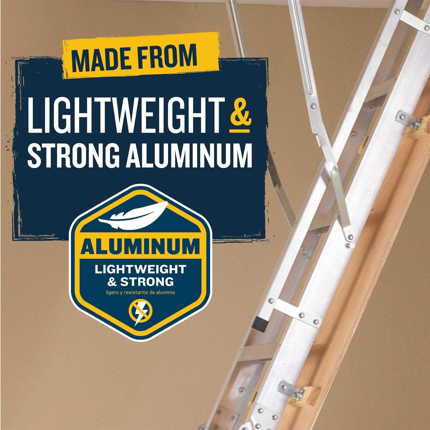 Werner Aluminum Folding Attic Ladder 8-ft to 10-ft with 375-lb Capacity AH2510C - Shop Hardware Tools Online Store